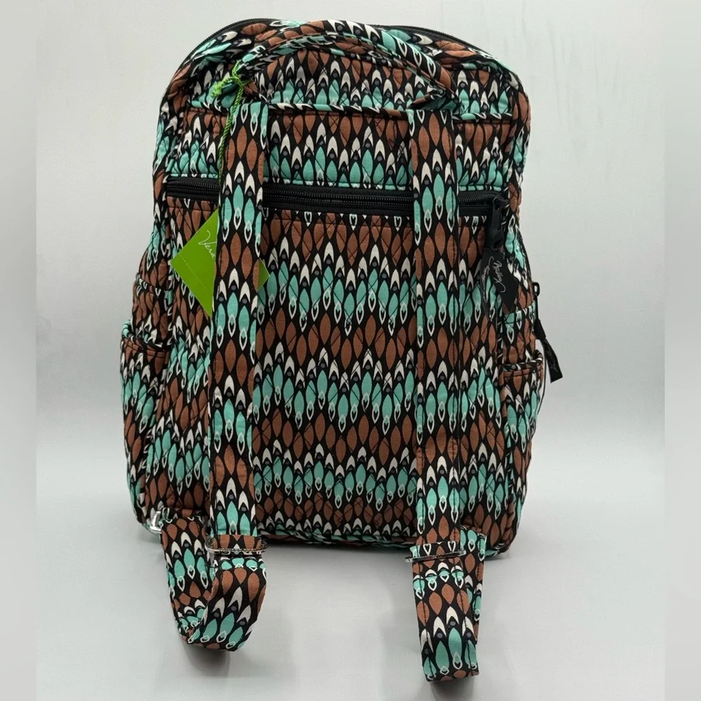 Vera Bradley Sierra Stream Stylish Brown and Green Patterned Women's Backpack